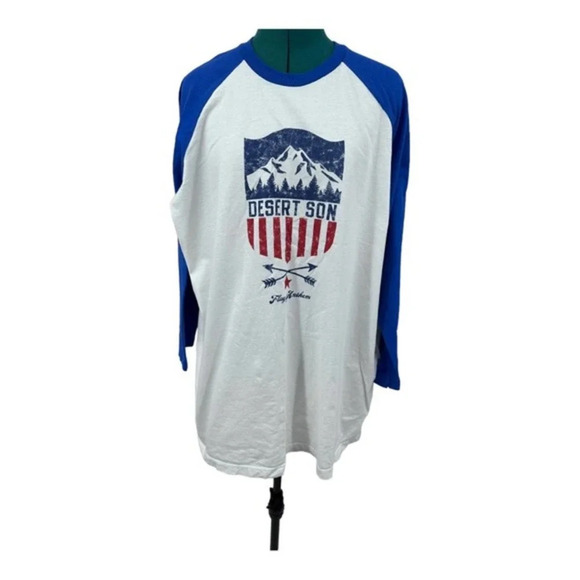 Desert Son White and Blue Vintage Baseball T-Shirt NWOT - Picture 2 of 6